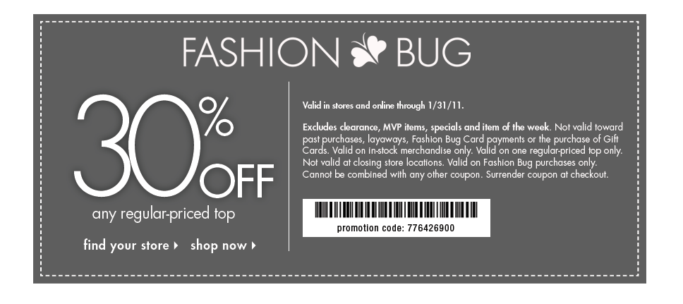 fashion bug coupons