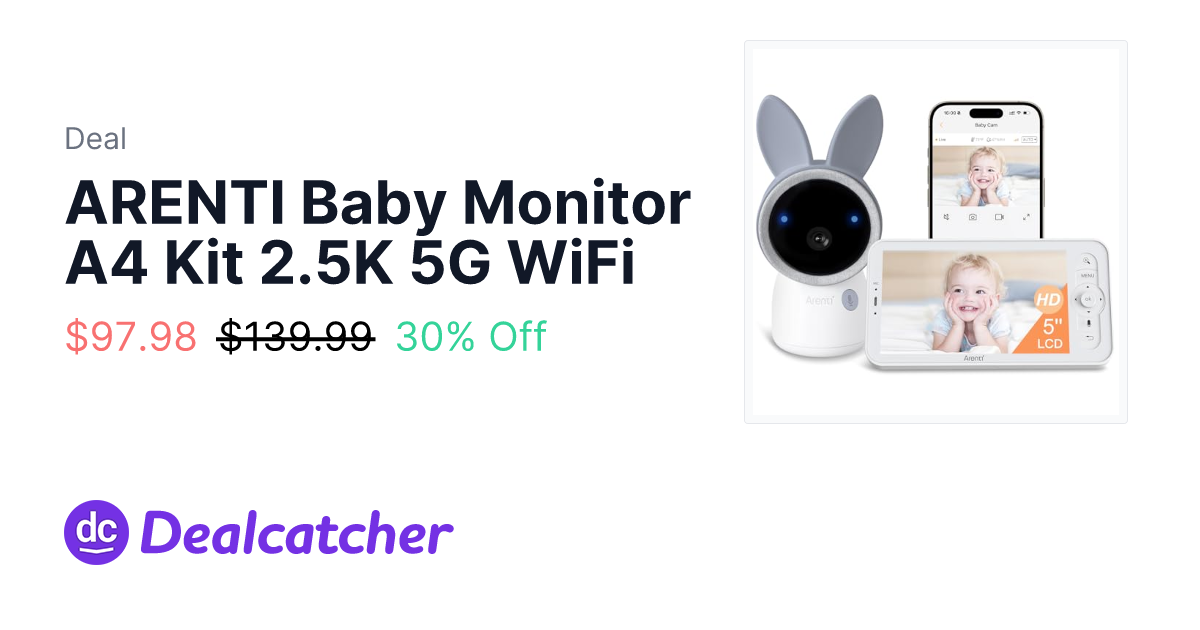 Amazon - ARENTI Baby Monitor A4 Kit 2.5K 5G WiFi $97.98