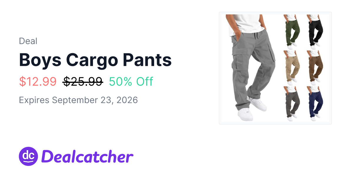 Amazon - Boys Cargo Pants $12.99