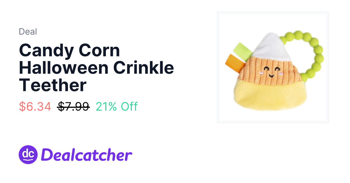 Amazon - Candy Corn Halloween Crinkle Teether $6.34