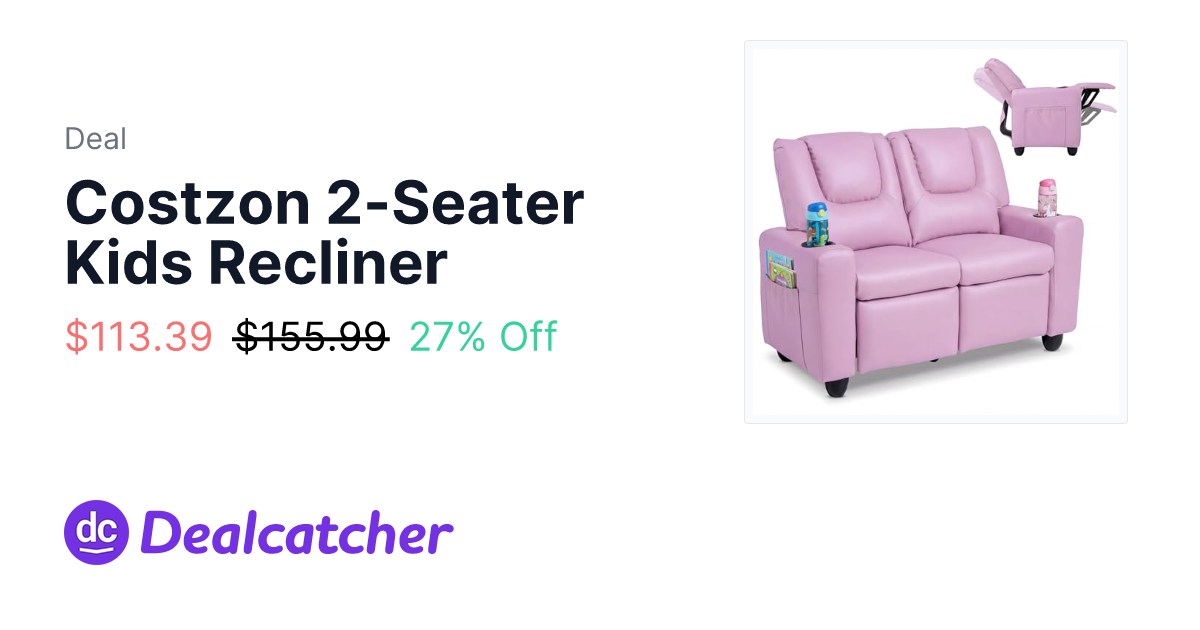 Amazon - Costzon 2-Seater Kids Recliner $113.39