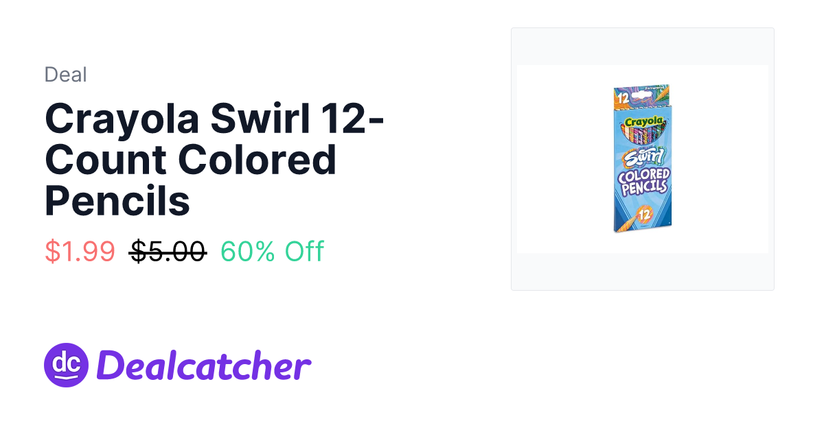 Woot - Crayola Swirl 12-Count Colored Pencils $1.99