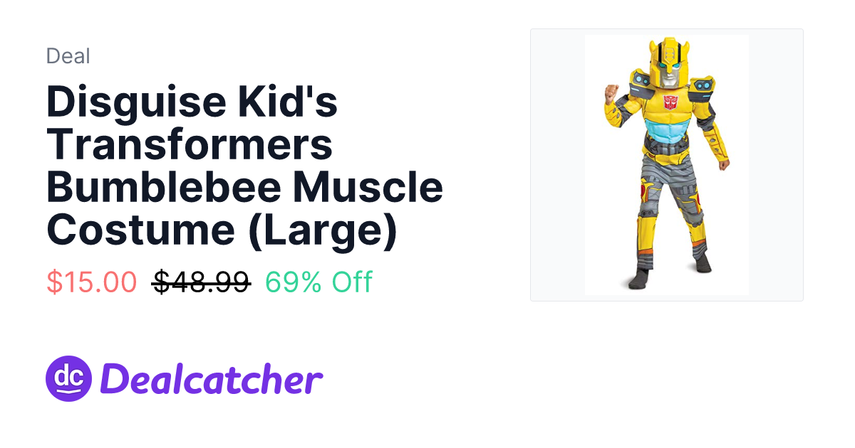 Amazon - Disguise Kid's Transformers Bumblebee Muscle Costume (Large) $15.00