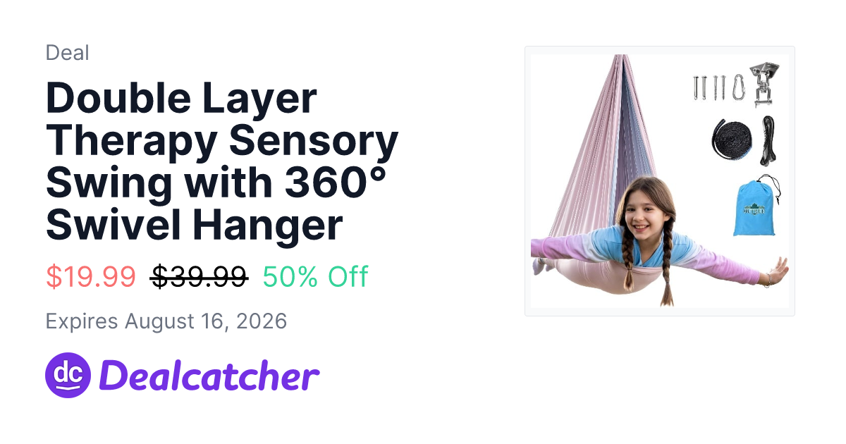 Amazon - Double Layer Therapy Sensory Swing with 360° Swivel Hanger $19.99