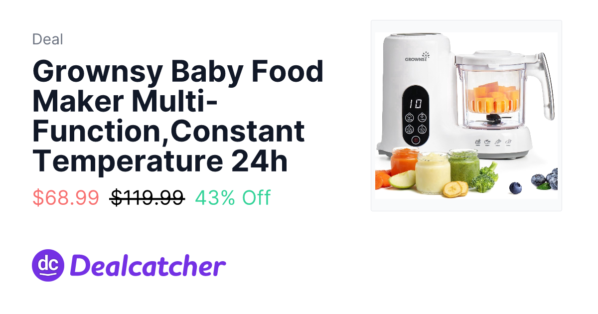 Walmart - Grownsy Baby Food Maker Multi-Function,Constant Temperature 24h $68.99