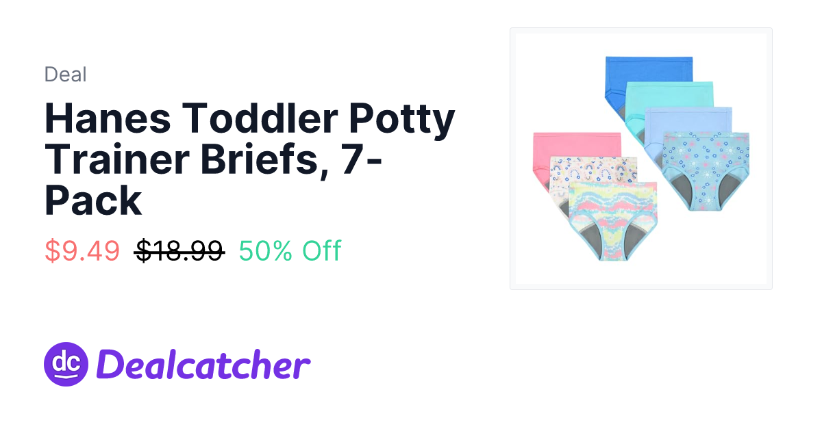 Amazon - Hanes Toddler Potty Trainer Briefs, 7-Pack $9.49