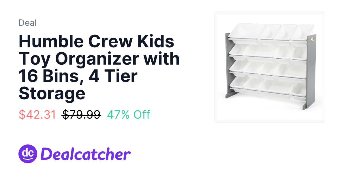 Amazon - Humble Crew Kids Toy Organizer with 16 Bins, 4 Tier Storage $42.31