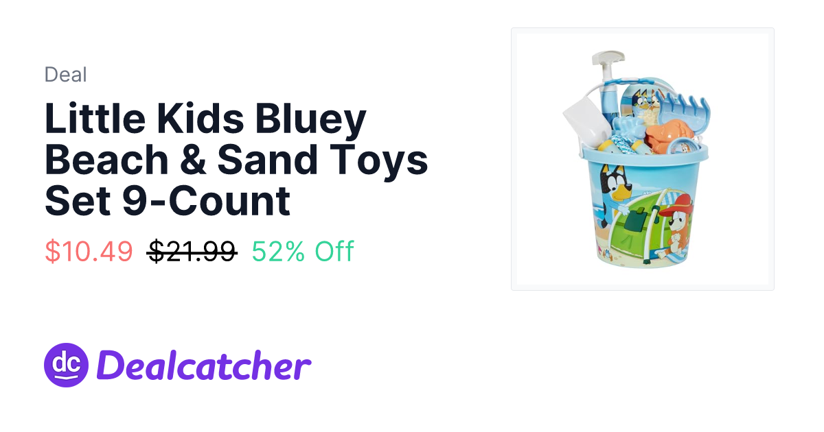 Amazon - Little Kids Bluey Beach & Sand Toys Set 9-Count $10.49