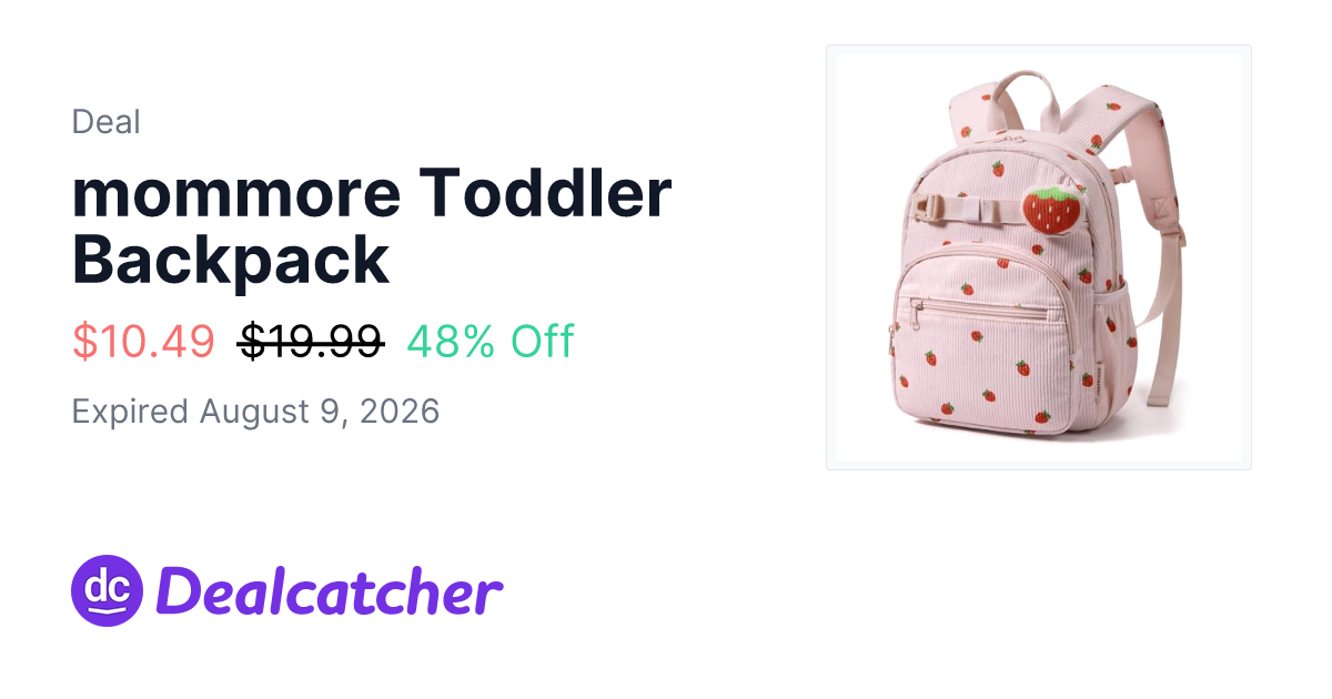 Amazon - mommore Toddler Backpack $10.49