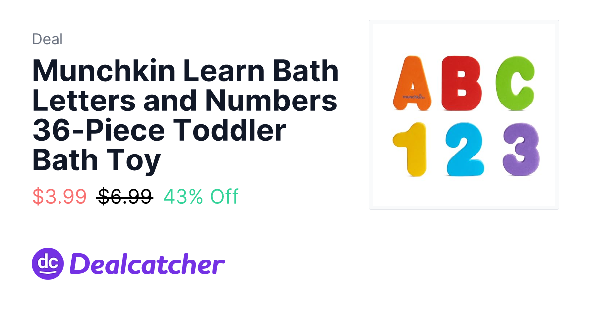 Amazon - Munchkin Learn Bath Letters and Numbers 36-Piece Toddler Bath Toy $4.94