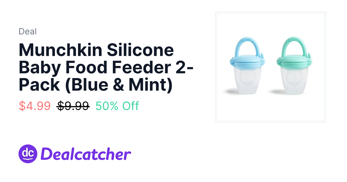 Amazon - Munchkin Silicone Baby Food Feeder 2-Pack (Blue & Mint) $4.99