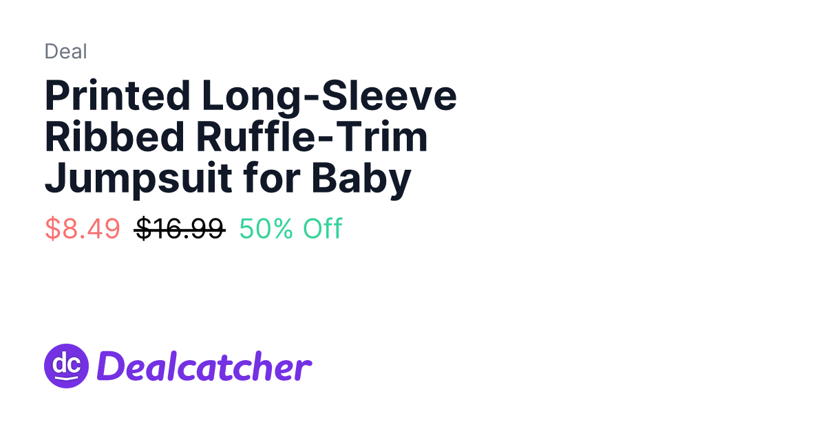 Old Navy - Printed Long-Sleeve Ribbed Ruffle-Trim Jumpsuit for Baby $8.49