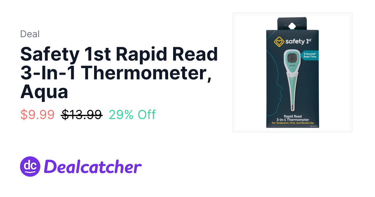 Amazon - Safety 1st Rapid Read 3-In-1 Thermometer, Aqua $9.99
