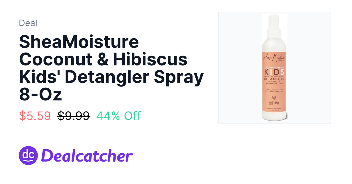Amazon - SheaMoisture Coconut & Hibiscus Kids' Detangler Spray 8-Oz $5.59
