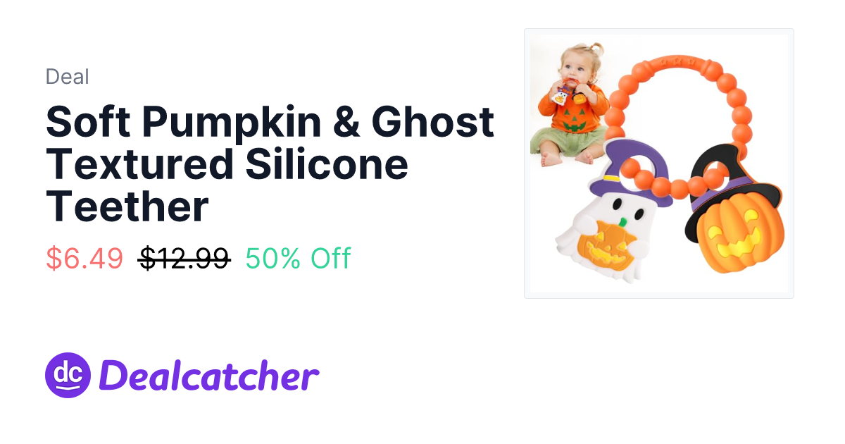Amazon - Soft Pumpkin & Ghost Textured Silicone Teether $6.49