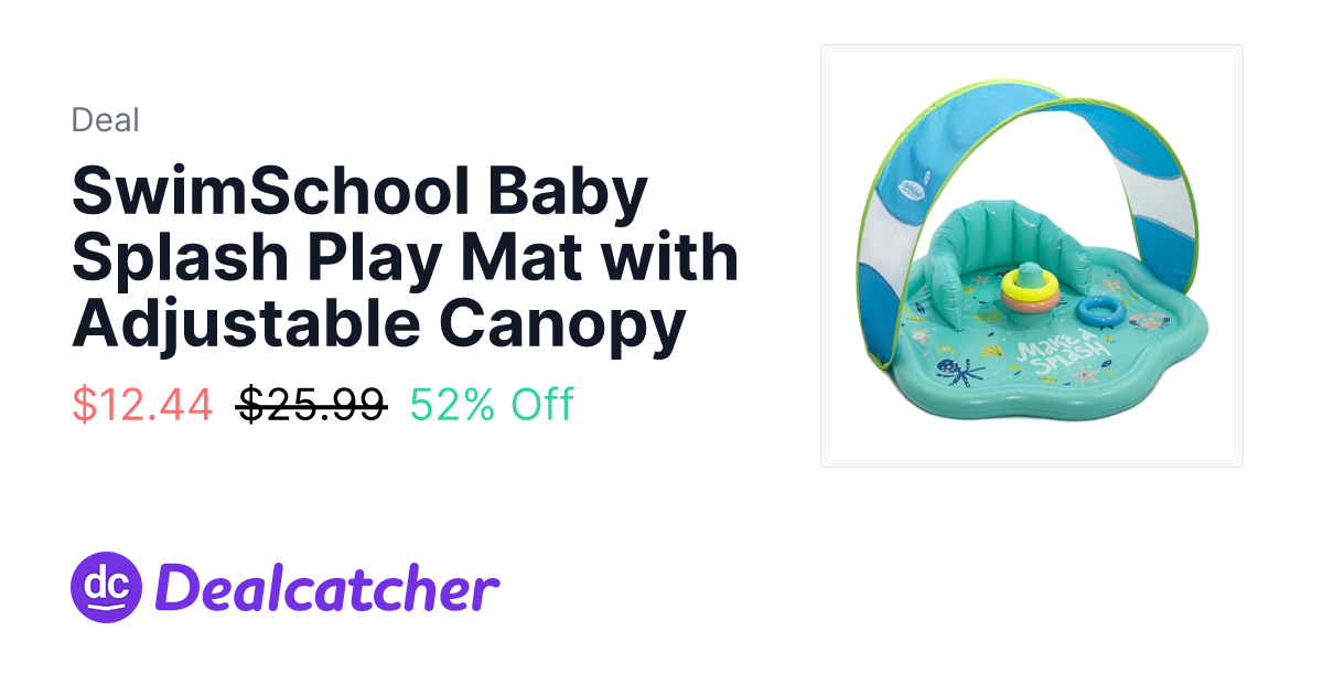 Amazon - SwimSchool Baby Splash Play Mat with Adjustable Canopy $12.44