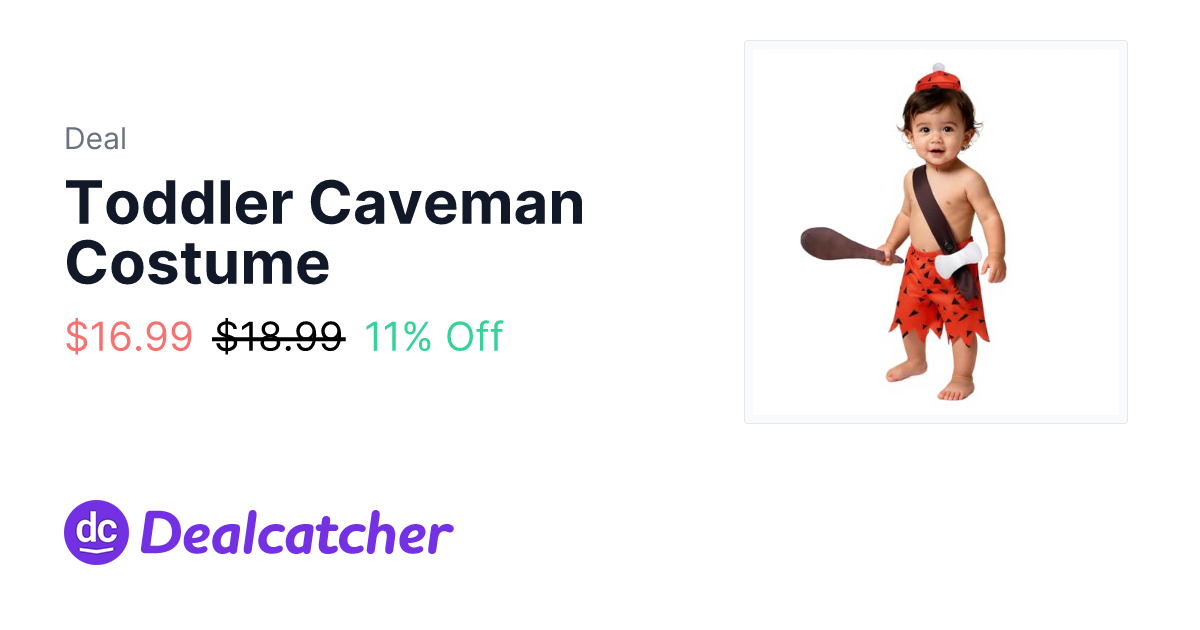 Amazon - Toddler Caveman Costume $16.99