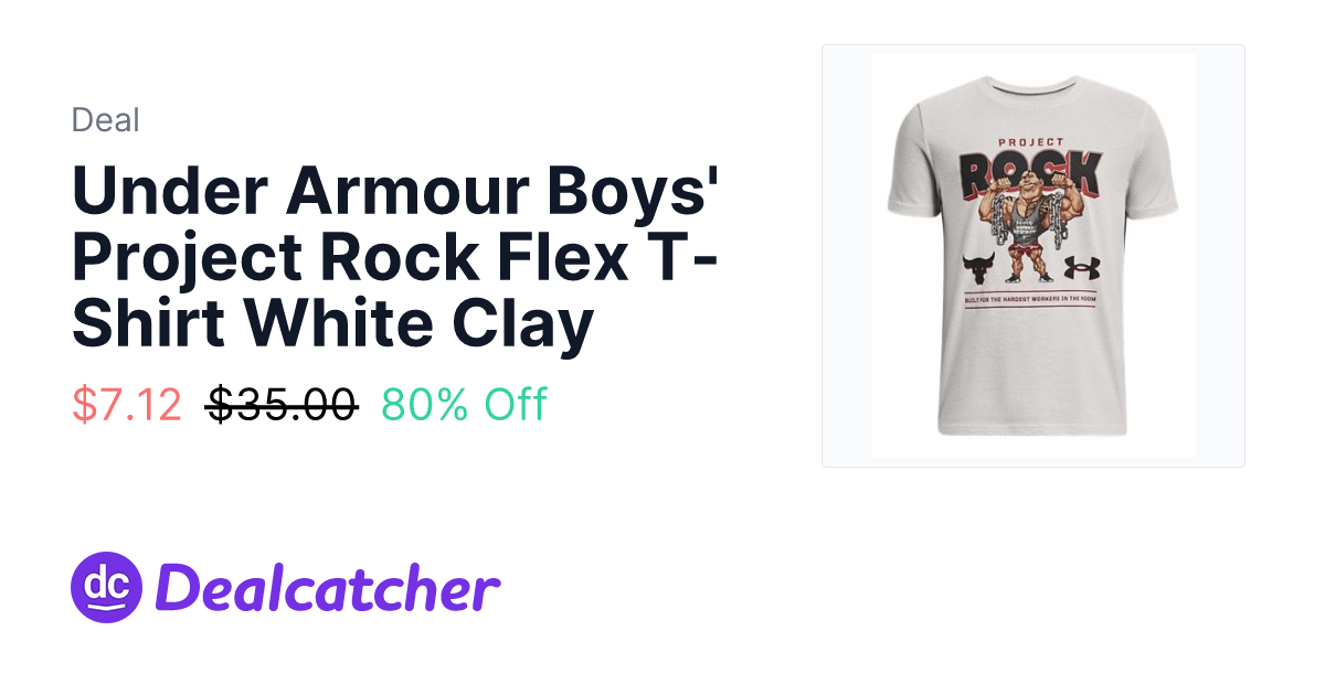 Under Armour - Under Armour Boys' Project Rock Flex T-Shirt White Clay $7.12