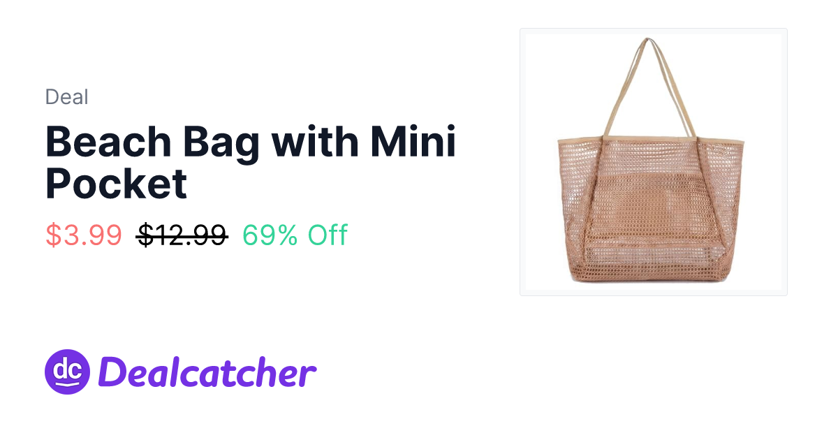 Amazon - Beach Bag with Mini Pocket $3.99