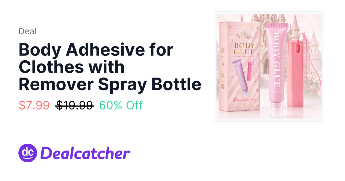 Amazon - Body Adhesive for Clothes with Remover Spray Bottle $7.99