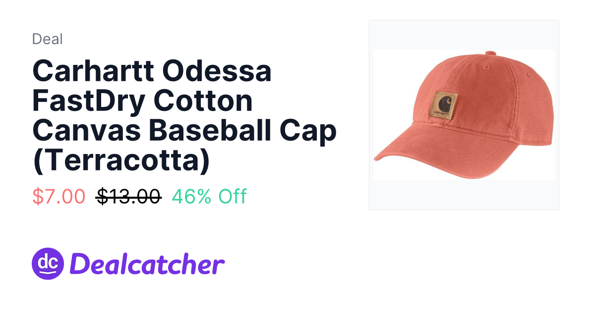 Sierra Trading Post - Carhartt Odessa FastDry Cotton Canvas Baseball Cap (Terracotta) $7.00