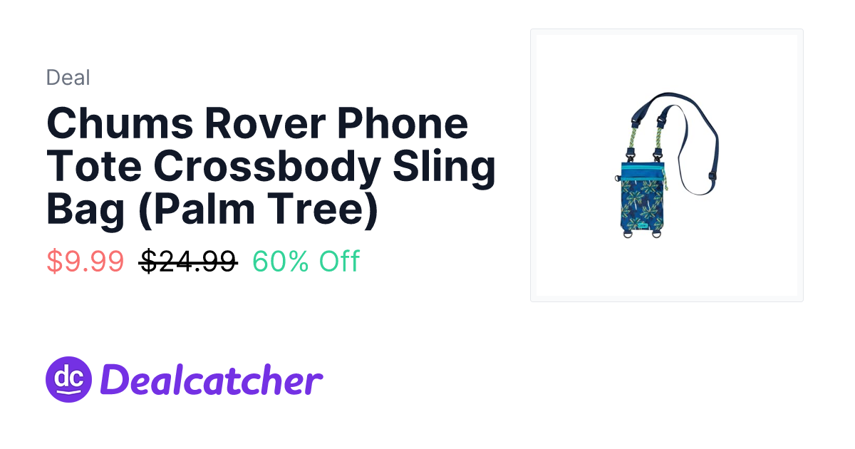 Amazon - Chums Rover Phone Tote Crossbody Sling Bag (Palm Tree) $9.99