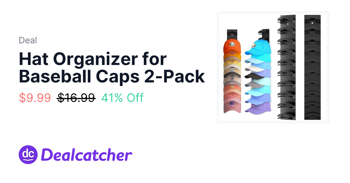 Amazon - Hat Organizer for Baseball Caps 2-Pack $9.99