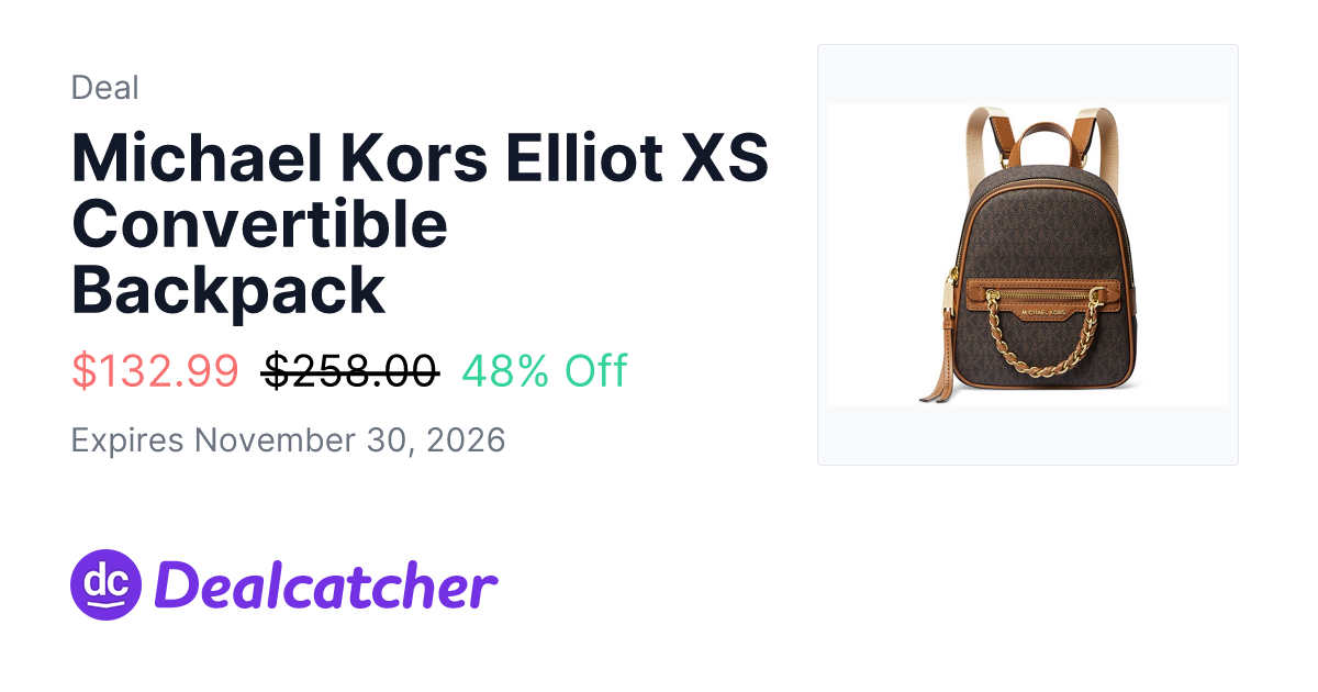 Woot - Michael Kors Elliot XS Convertible Backpack $132.99