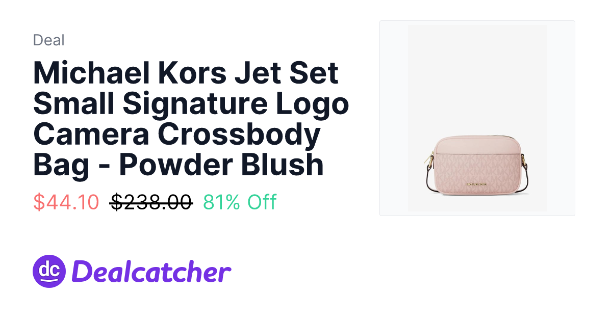 Shop Simon - Michael Kors Jet Set Small Signature Logo Camera Crossbody Bag - Powder Blush $44.10
