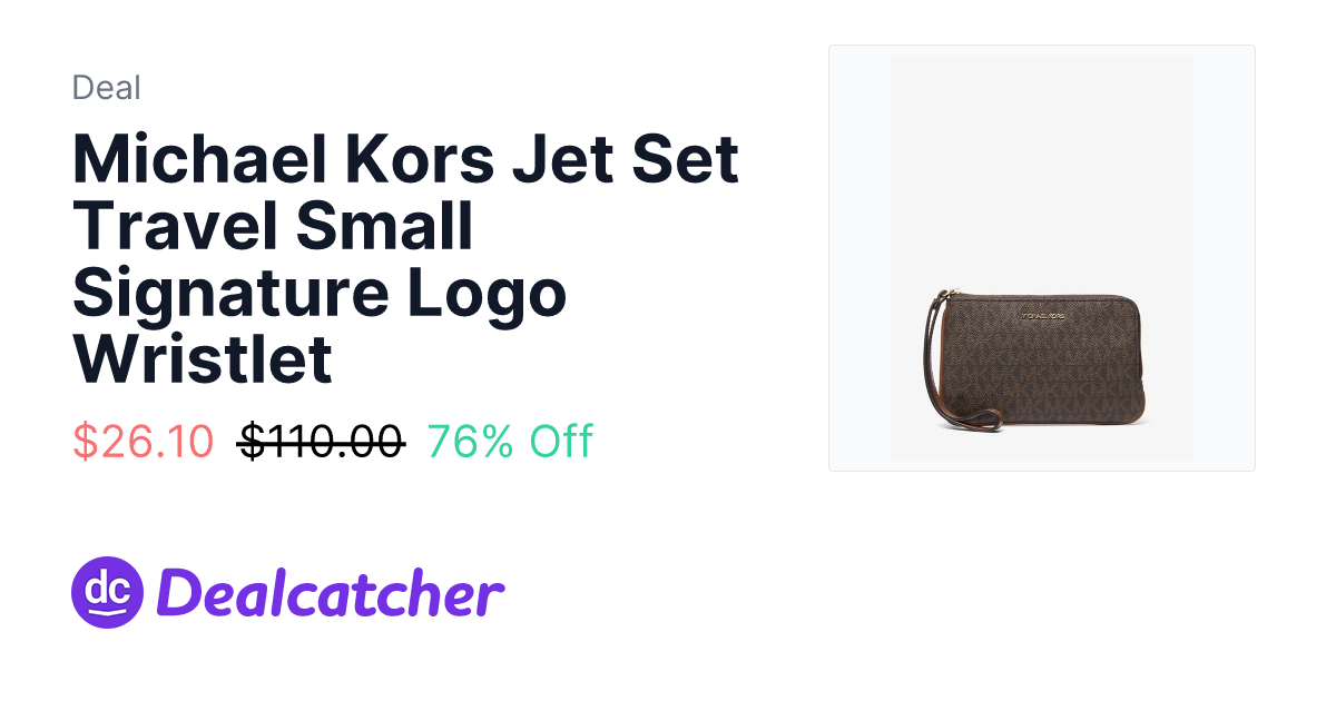 Shop Simon - Michael Kors Jet Set Travel Small Signature Logo Wristlet $26.10