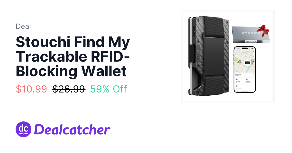 Amazon - Stouchi Find My Trackable RFID-Blocking Wallet $10.99