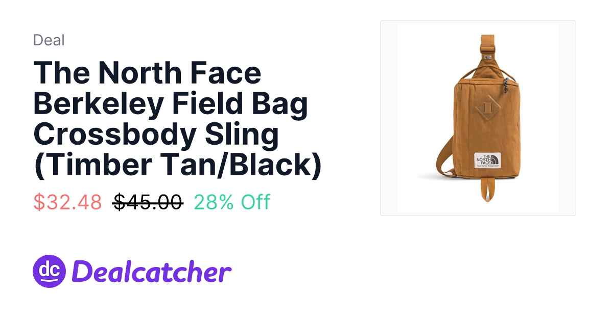 Amazon - The North Face Berkeley Field Bag Crossbody Sling (Timber Tan/Black) $32.48