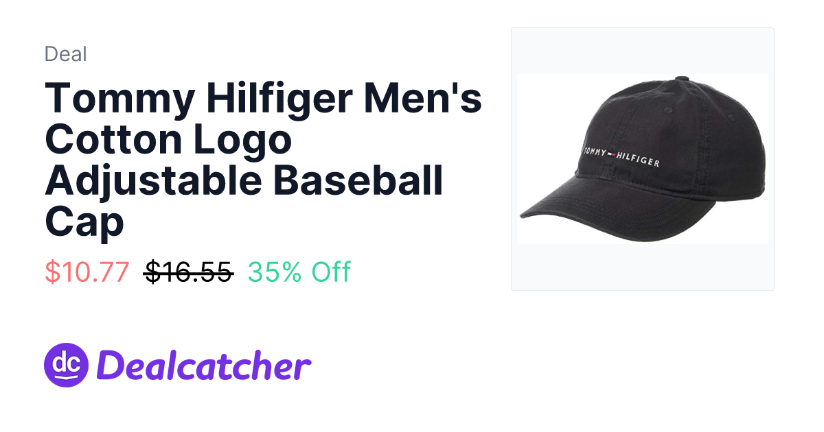 Amazon - Tommy Hilfiger Men's Cotton Logo Adjustable Baseball Cap $10.77