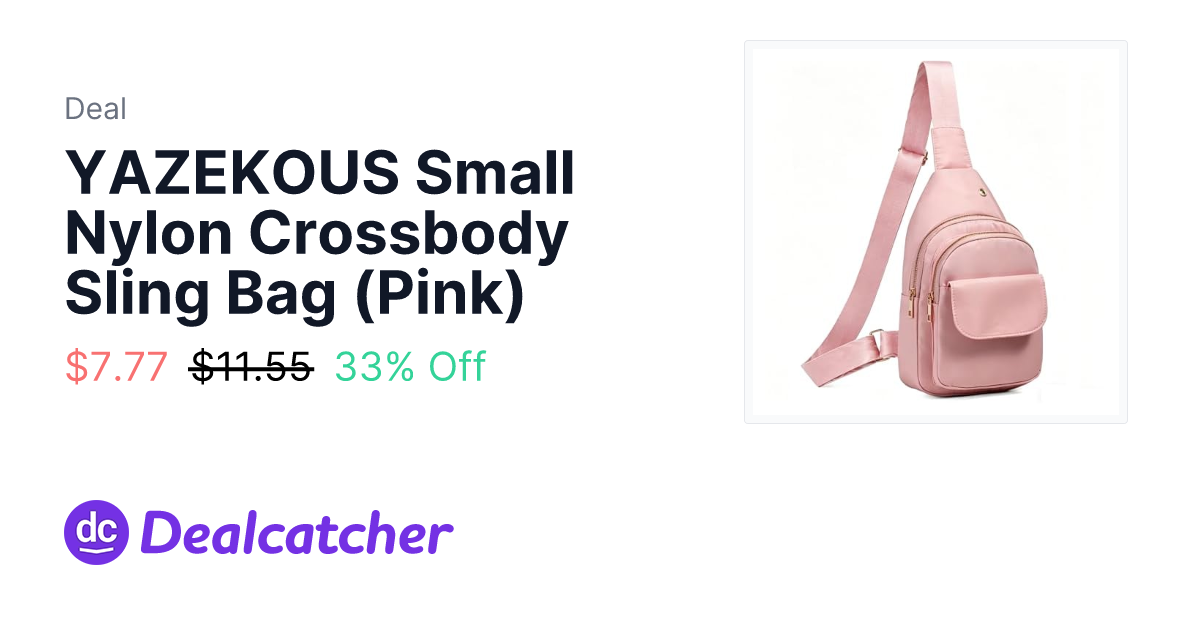 Amazon - YAZEKOUS Small Nylon Crossbody Sling Bag (Pink) $7.77