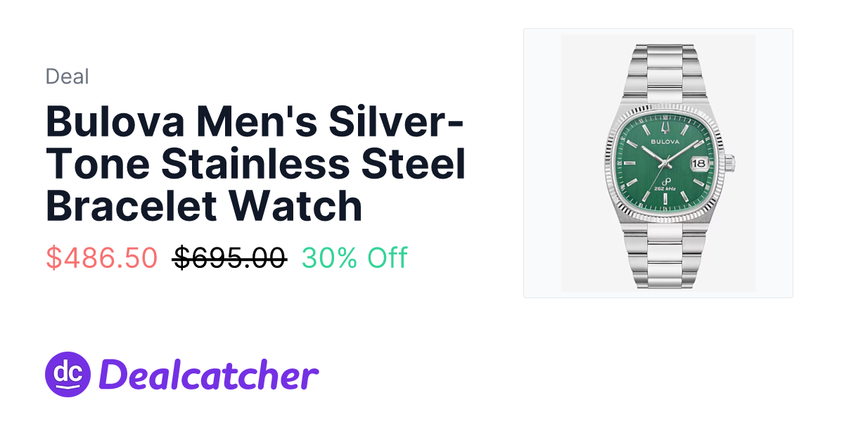 JCPenney - Bulova Men's Silver-Tone Stainless Steel Bracelet Watch $486.50