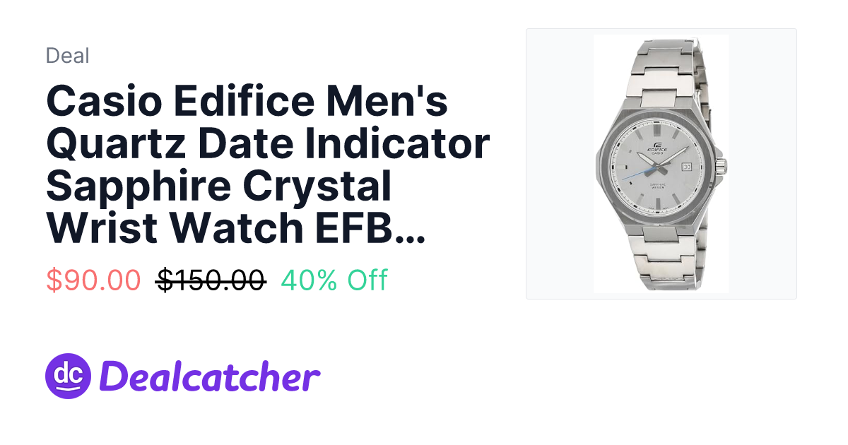 Amazon - Casio Edifice Men's Quartz Date Indicator Sapphire Crystal Wrist Watch EFB-108D-7AV $90.00