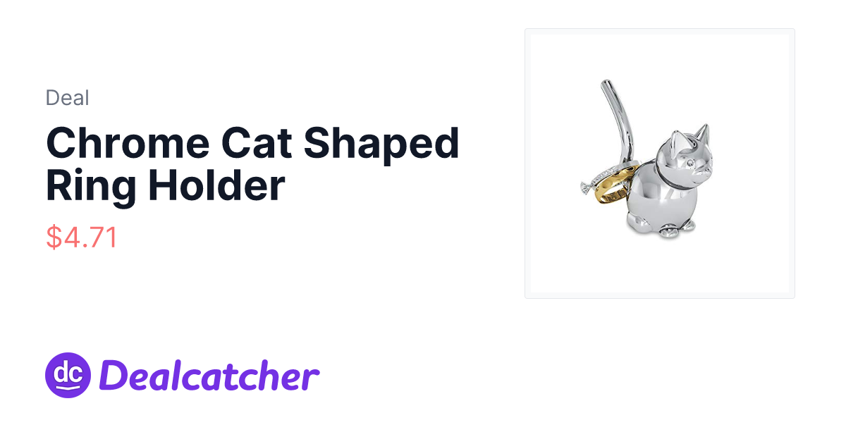 Amazon - Chrome Cat Shaped Ring Holder $4.71