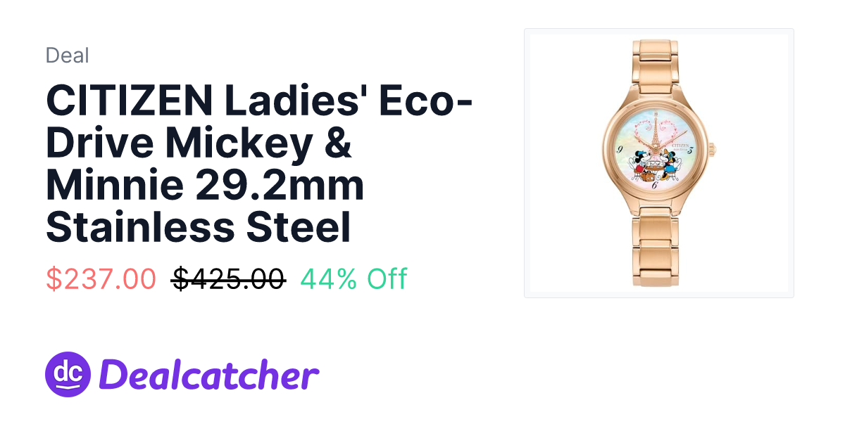 Amazon - CITIZEN Ladies' Eco-Drive Mickey & Minnie 29.2mm Stainless Steel $237.00