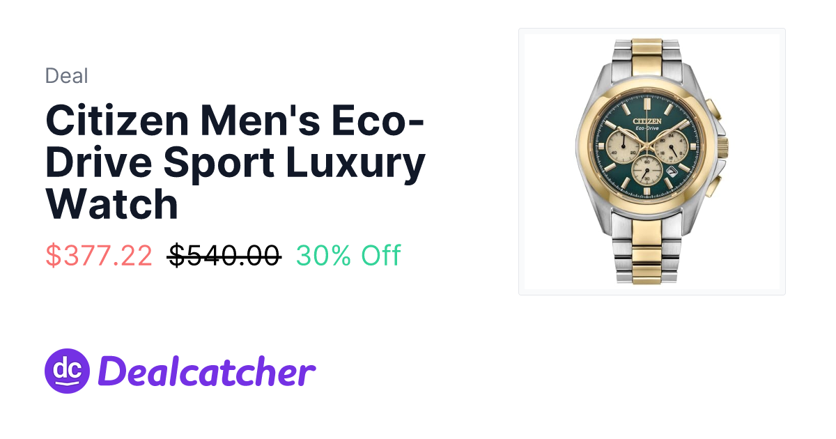 Amazon - Citizen Men's Eco-Drive Sport Luxury Watch $377.22