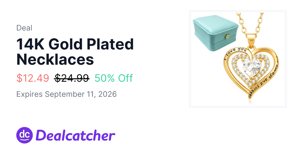 Amazon - 14K Gold Plated Necklaces $12.49