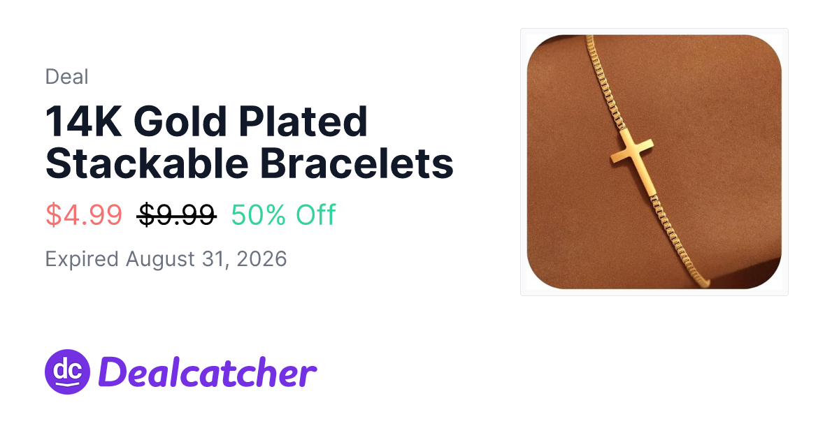 Amazon - 14K Gold Plated Stackable Bracelets $4.99