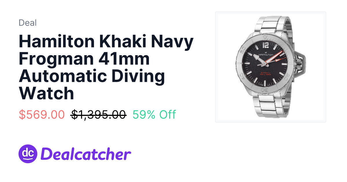 Ashford - Hamilton Khaki Navy Frogman 41mm Automatic Diving Watch $569.00