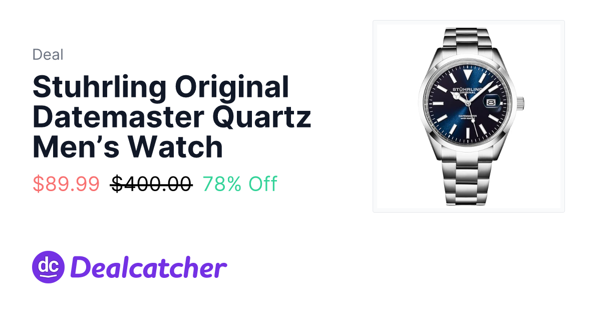 Amazon - Stuhrling Original Datemaster Quartz Men’s Watch $89.99