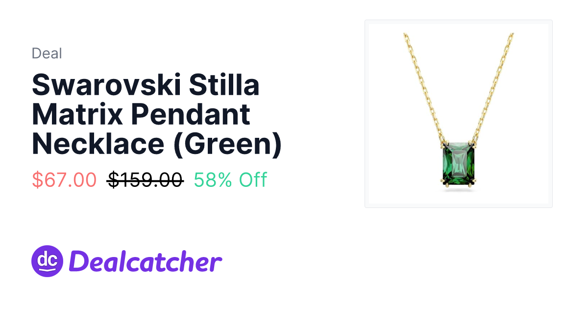 Amazon - Swarovski Stilla Matrix Pendant Necklace (Green) $67.00