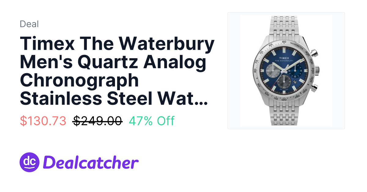 Macy's - Timex The Waterbury Men's Quartz Analog Chronograph Stainless Steel Watch 41mm $130.73
