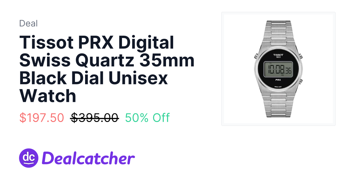 Amazon - Tissot PRX Digital Swiss Quartz 35mm Black Dial Unisex Watch $197.50