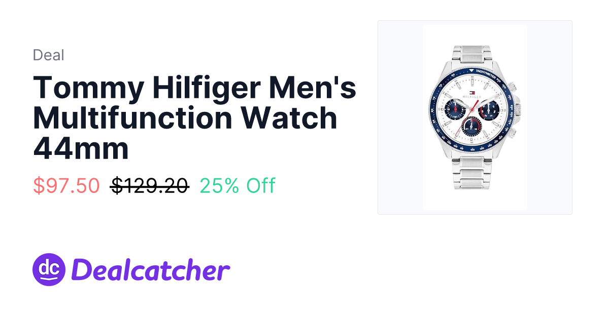 Amazon - Tommy Hilfiger Men's Multifunction Watch 44mm $97.50