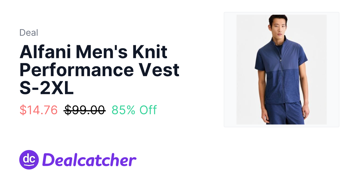 Macy's - Alfani Men's Knit Performance Vest S-2XL $14.76