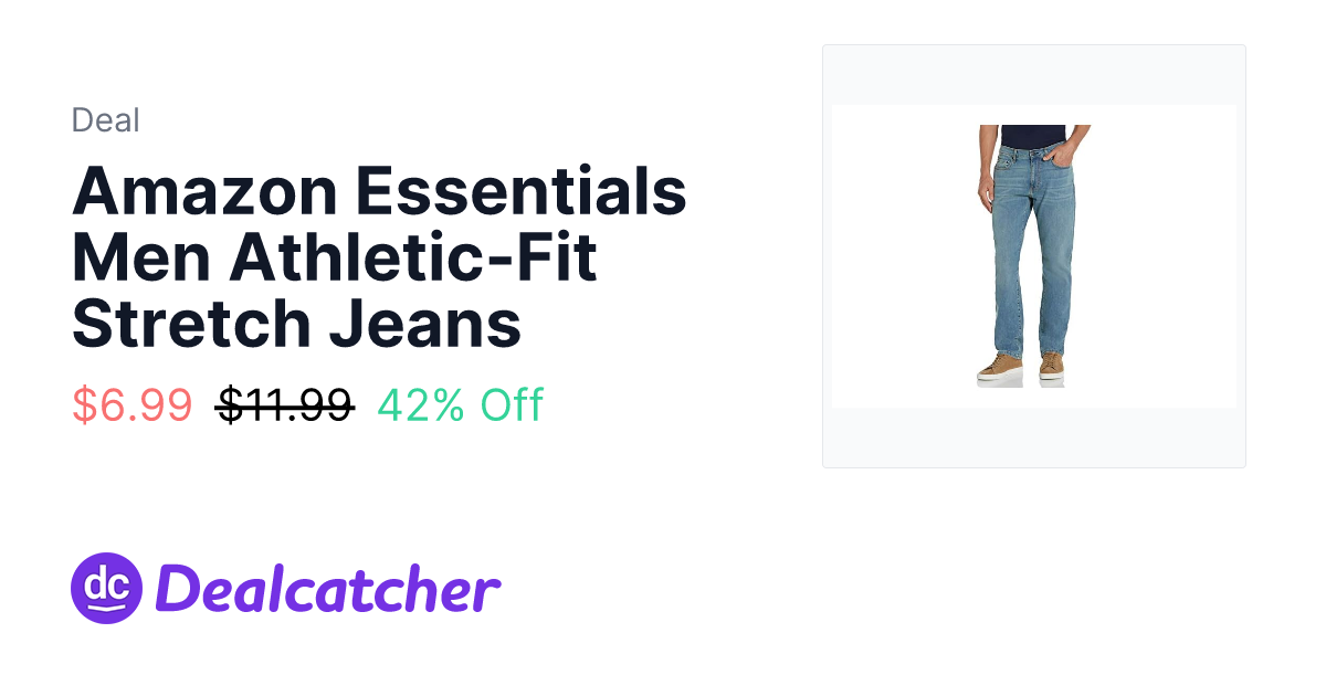 Woot - Amazon Essentials Men Athletic-Fit Stretch Jeans $6.99