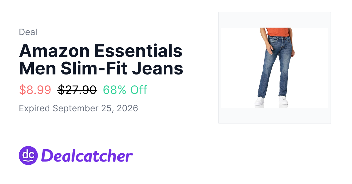 Woot - Amazon Essentials Men Slim-Fit Jeans $8.99